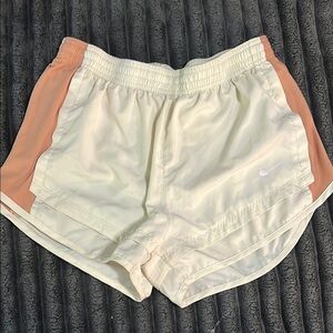Women's Cream and Tan Athletic Shorts